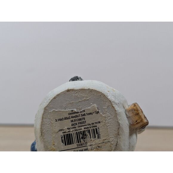 Jack Frost Snowman Figurine  Glittered Winter Decor Vintage Style Holiday Figure - Picture 3 of 3